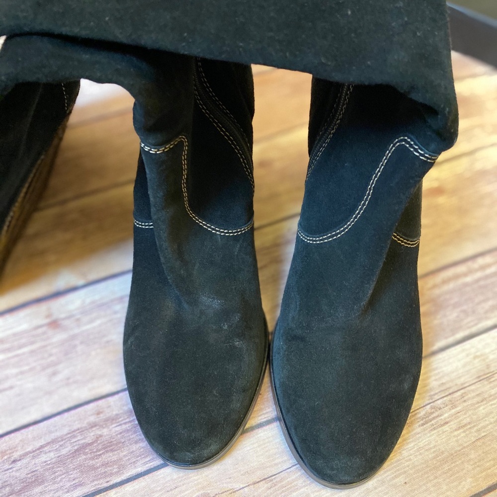 Italian Black Suede Boots and Zebra print Size 7 - Picture 5 of 6